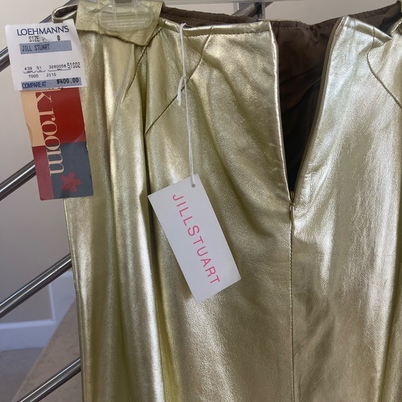 VINTAGE JILL STUART GOLD METALIC SKIRT - Picture 11 of 14
